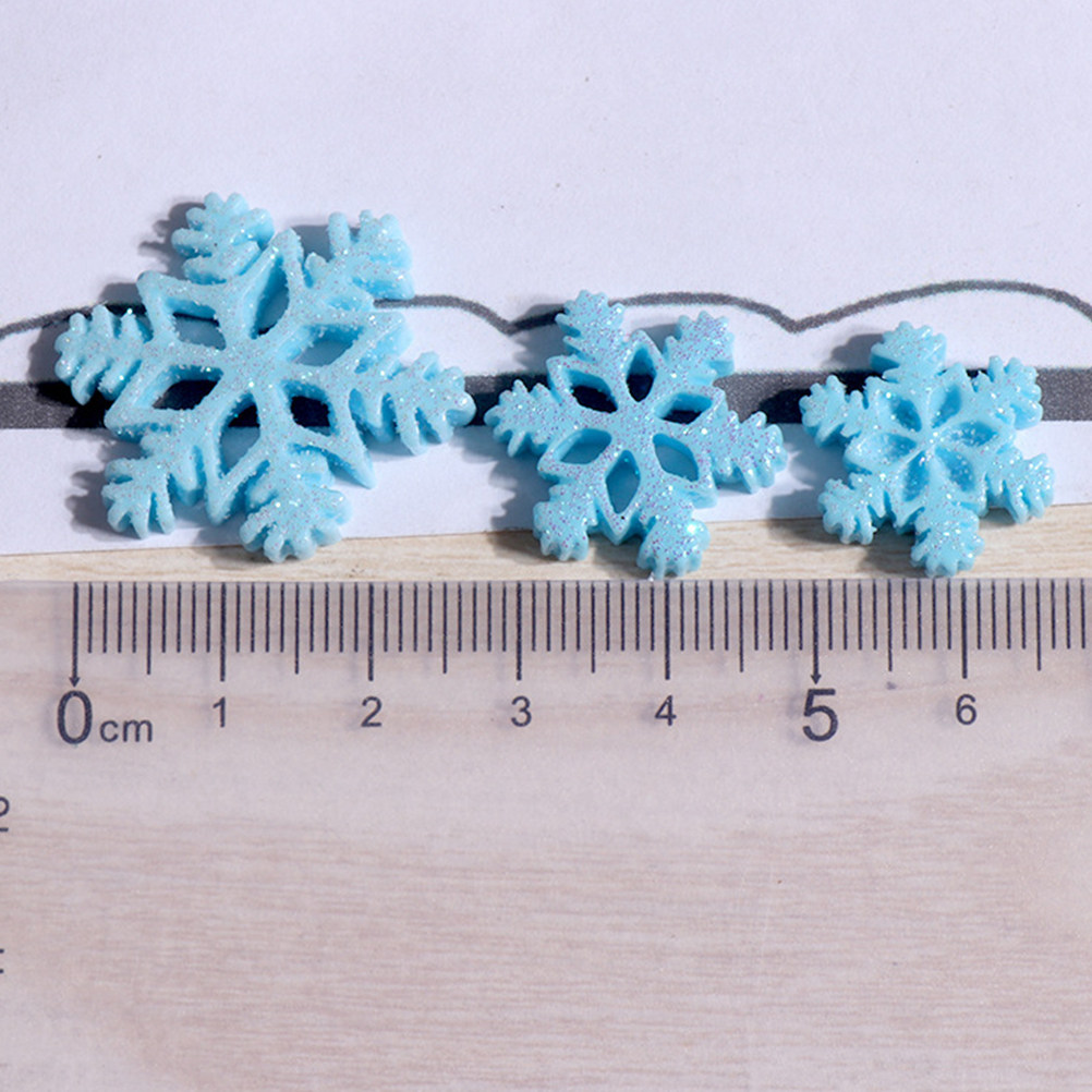 Christmas Craft Embellishment - 50Pcs Mini Resin Snowflake Ornaments Christmas