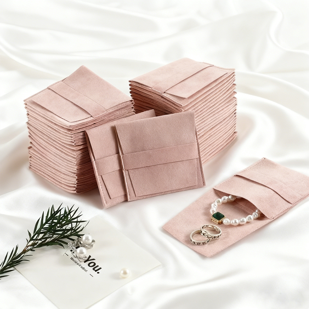 Velvet Ribbon Roll - 5Pcs Jewelty Bag 6.2x6.2cm/8x8cm Microfiber Suede