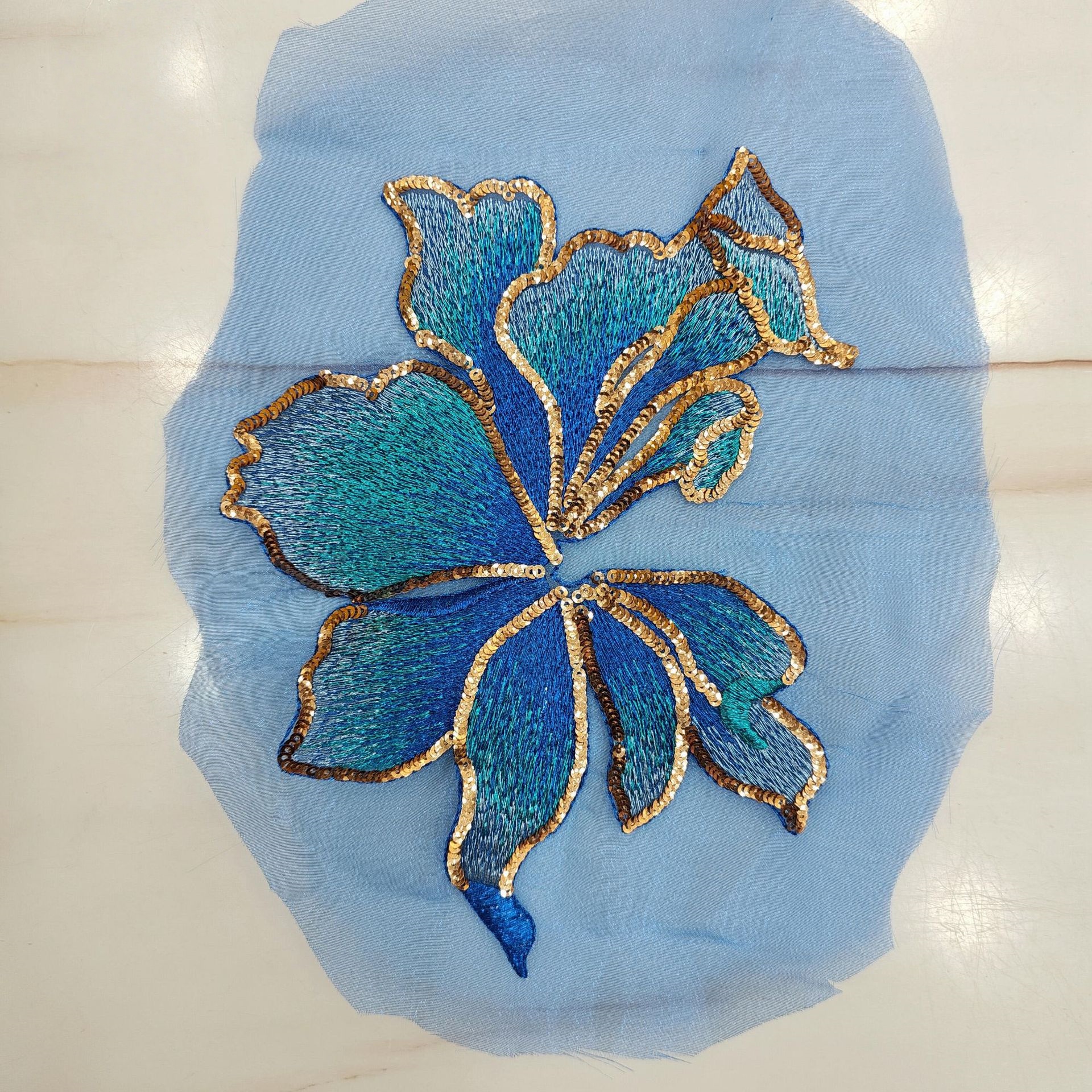 Craft Embellishment - Organza Embroidery Applique Patch Sequin Embellished