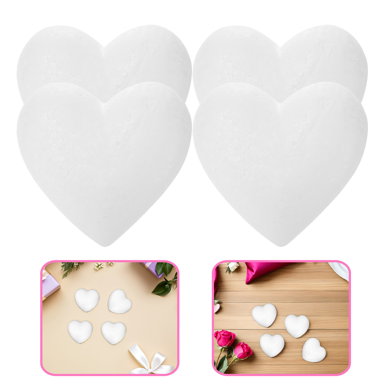 Craft Embellishment - 20Pcs Blank Heart Foam Balls Lightweight
