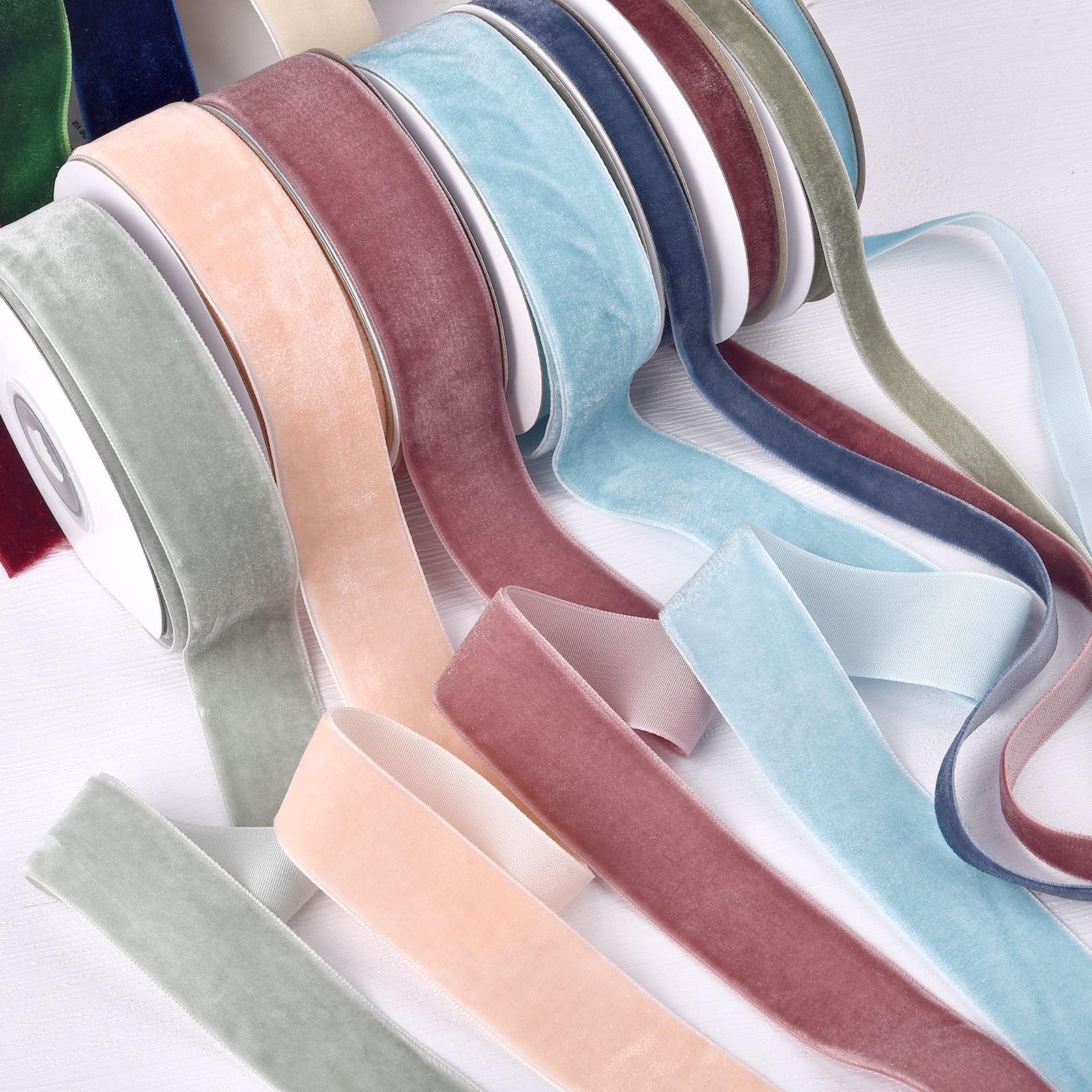 Velvet Ribbon Roll - 10/25mm 5Yards Roll Single Face Velvet