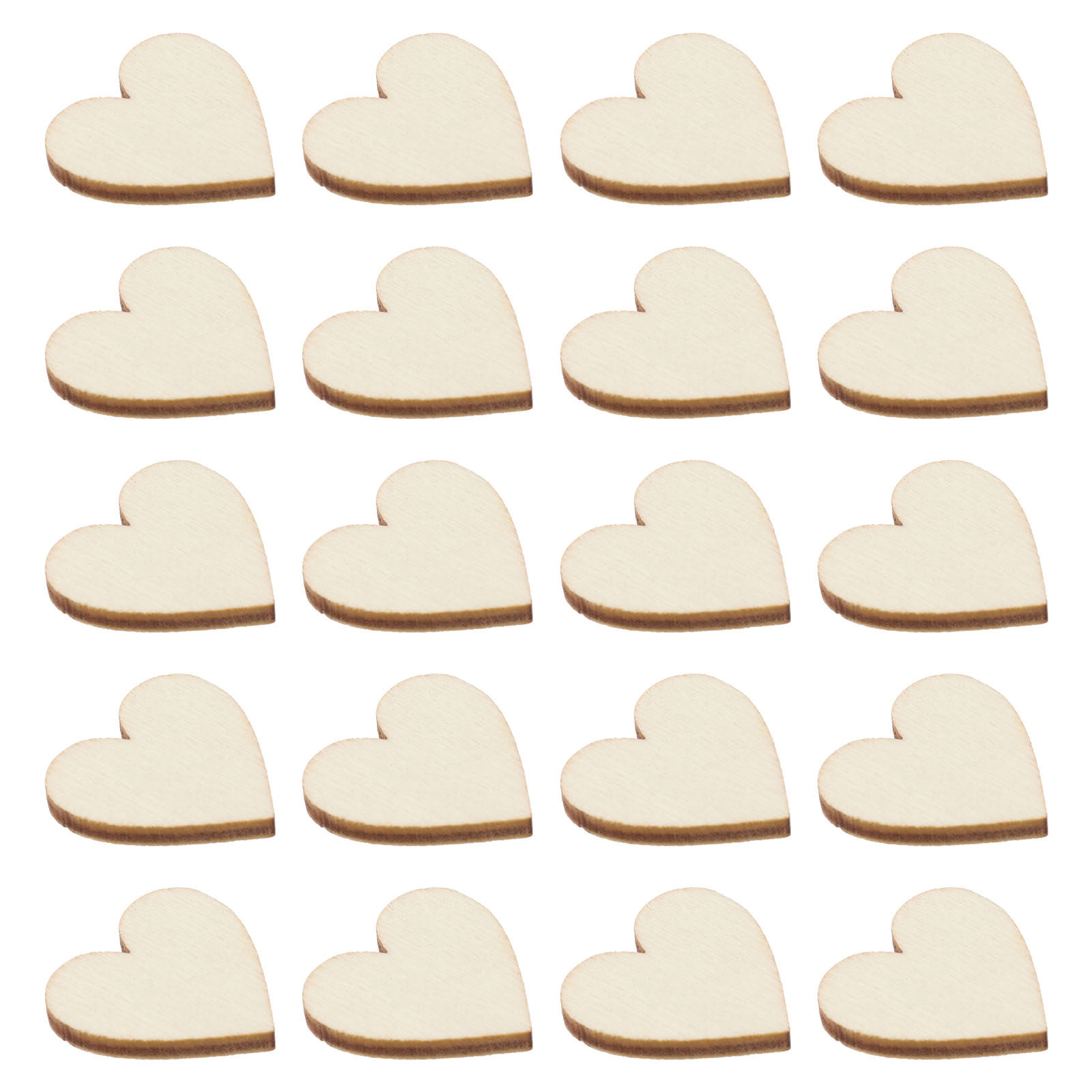 Embellishments For Scrapbooking - 100Pcs Wood Color Rosewood Blank Heart