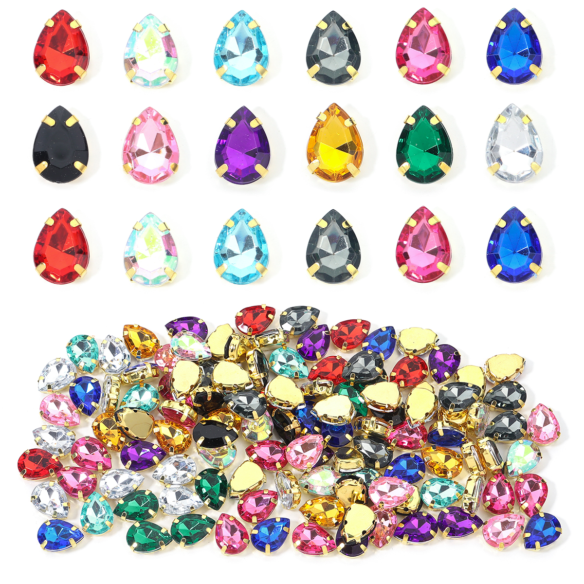 50pcs Colorful Sew-on Claw Rhi - Sew On Rhinestone recensie en prijs