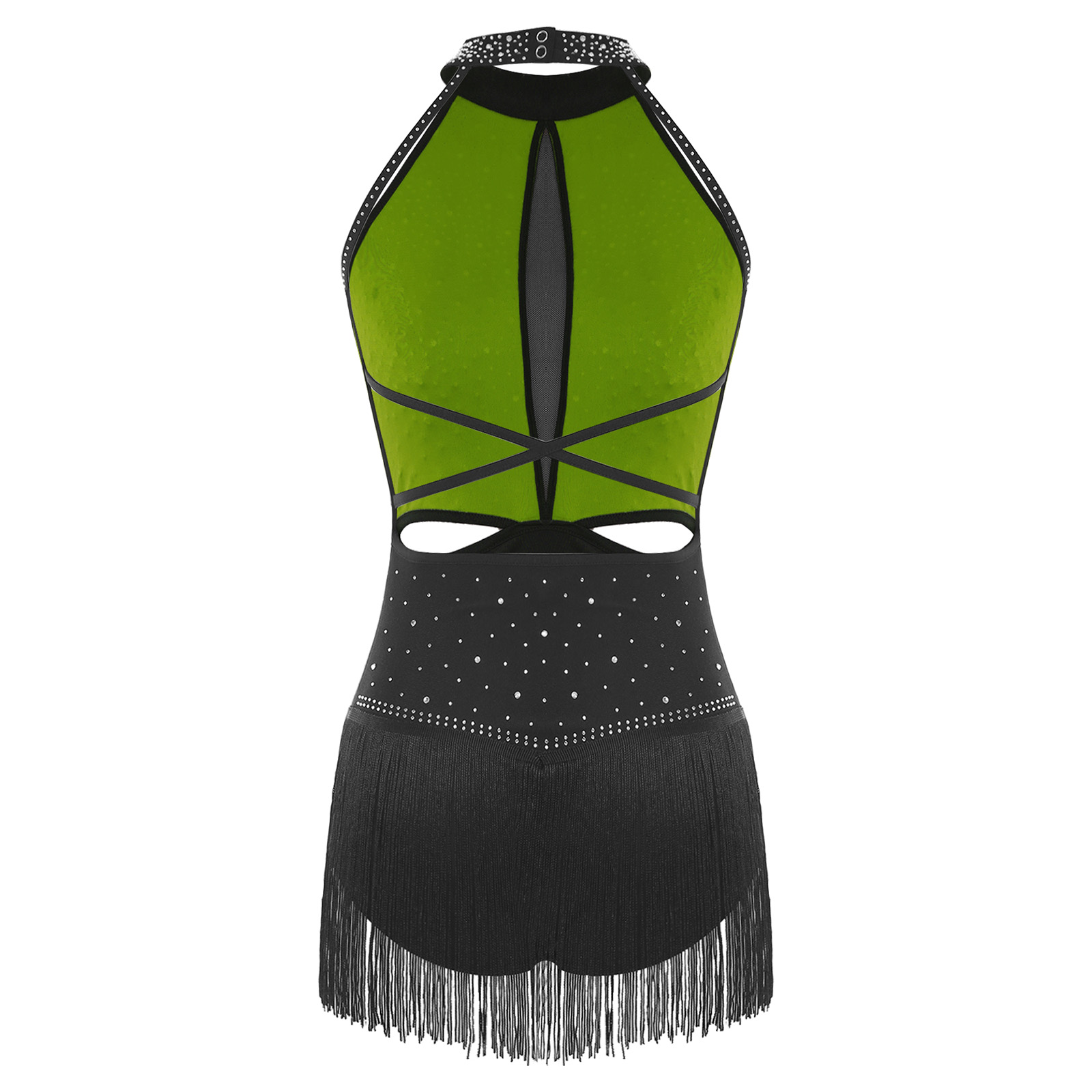 Women Dance Rhythmic Dresses S - Rhinestone Banding Trim recensie en prijs