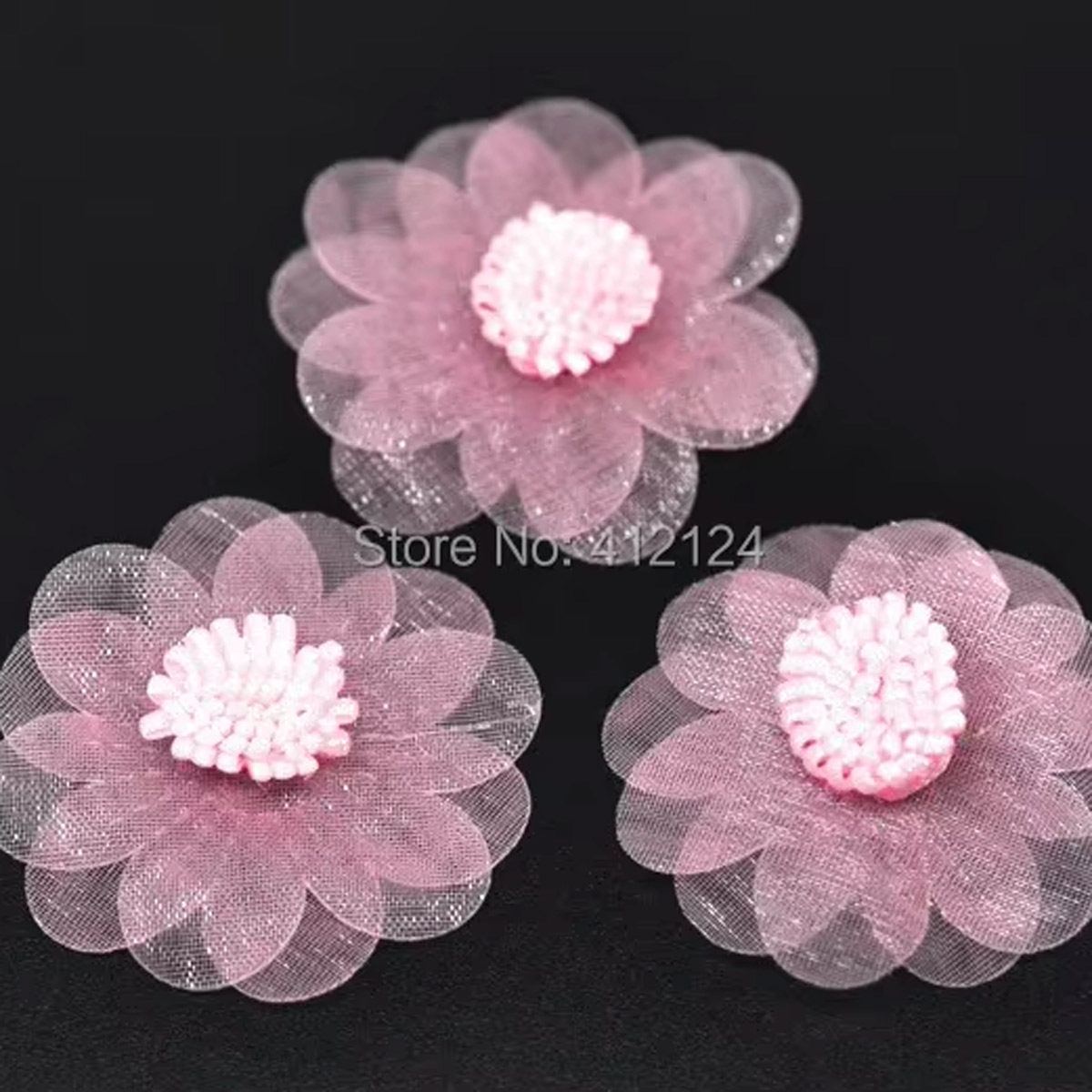 300Pcs Pink Organza Flowers Em - Embellishments For Scrapbooking recensie en prijs