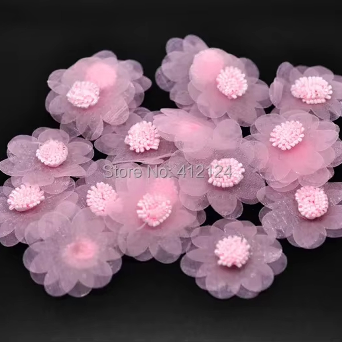 300Pcs Pink Organza Flowers Em - Embellishments For Scrapbooking recensie en prijs