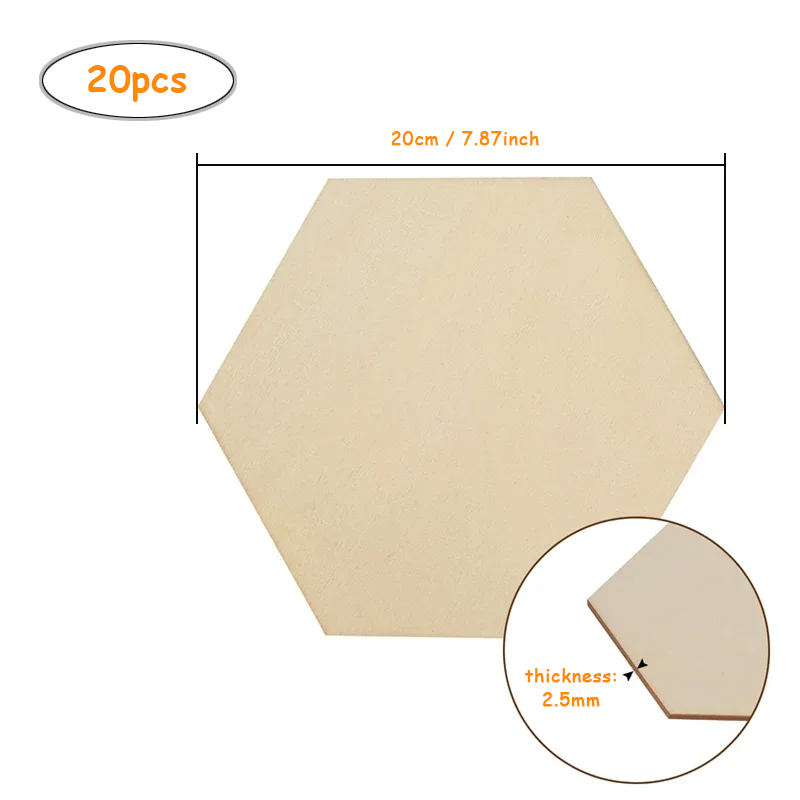 20pcs 20cm Hexagon Unfinished  - Embellish Craft recensie en prijs