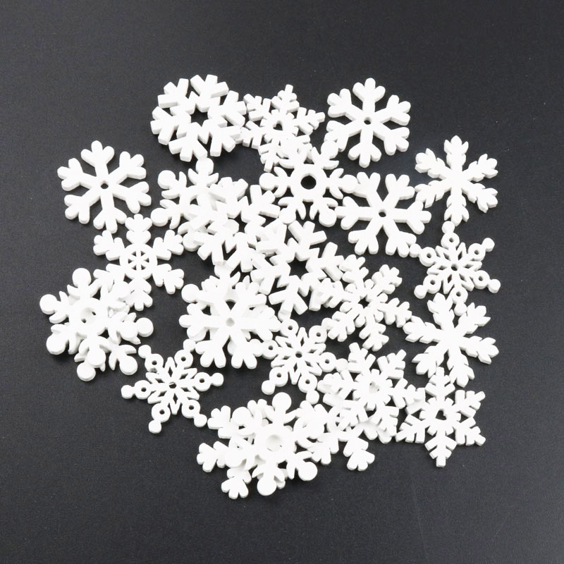 20Pcs Wooden Christmas Snowfla - Christmas Craft Embellishment recensie en prijs