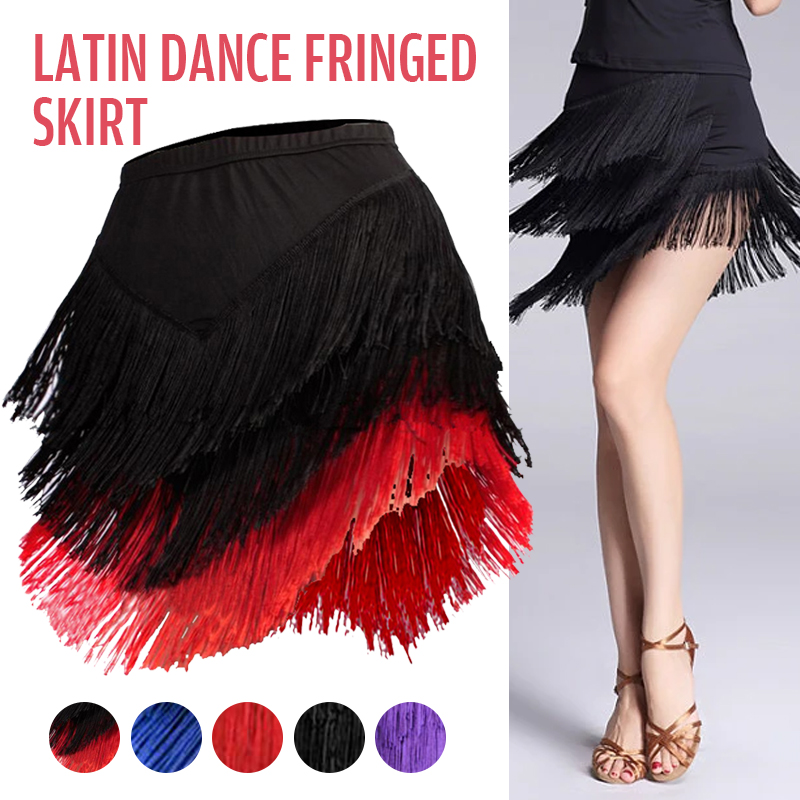 New Fashion Latin Dance Skirt  - Tassel Fringe Trim recensie en prijs