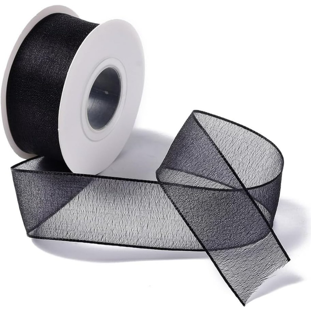 1Inch Black Organza Ribbon Wir - Organza Ribbon Spool recensie en prijs