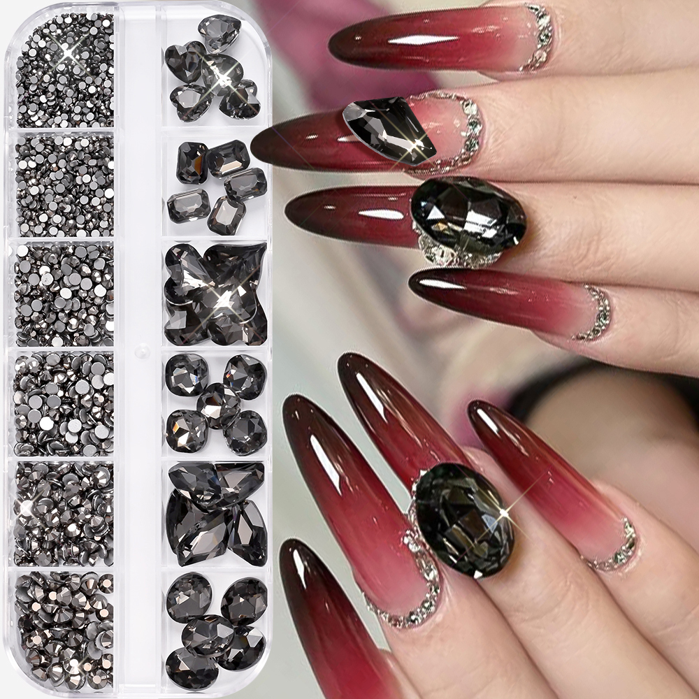 12Grids 3D Black Heart/Square/ - Hotfix Rhinestone Sheet recensie en prijs