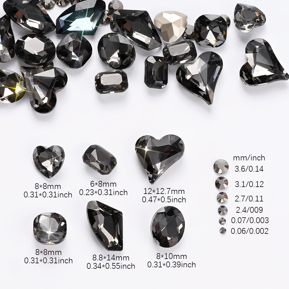 12Grids 3D Black Heart/Square/ - Hotfix Rhinestone Sheet recensie en prijs