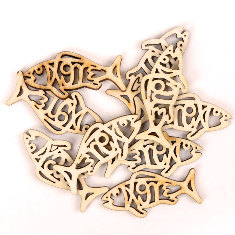 Wooden Cute Fish Shape Arts Pa - Embellishments For Scrapbooking recensie en prijs