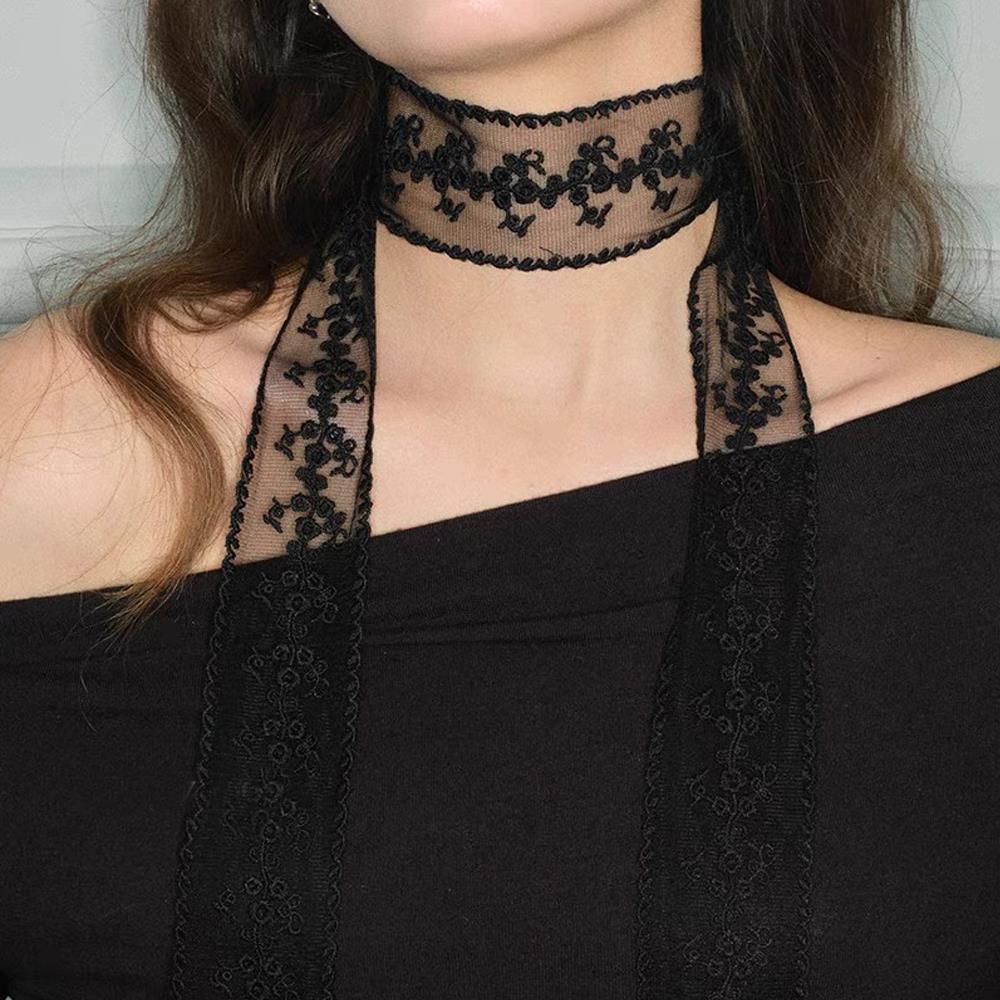 Elegant Lace Scarf Bow Necklac - Lace Ribbon Trim recensie en prijs