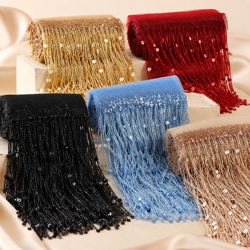 1/2/3/4Meters 20cm Beaded Sequ - Beaded Trim Fringe recensie en prijs