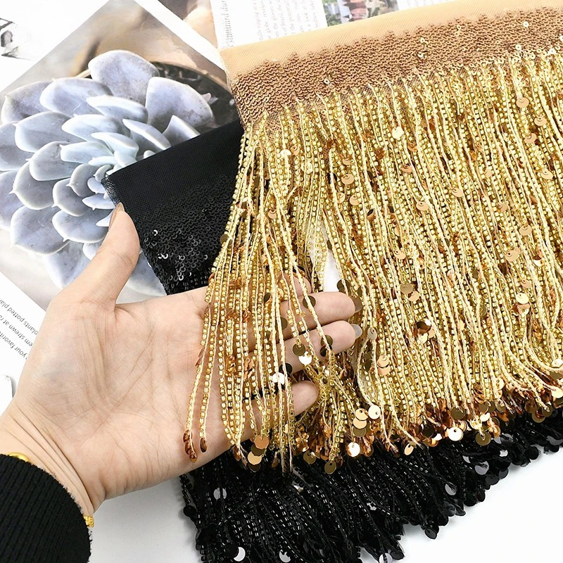 1/2/3/4Meters 20cm Beaded Sequ - Beaded Trim Fringe recensie en prijs