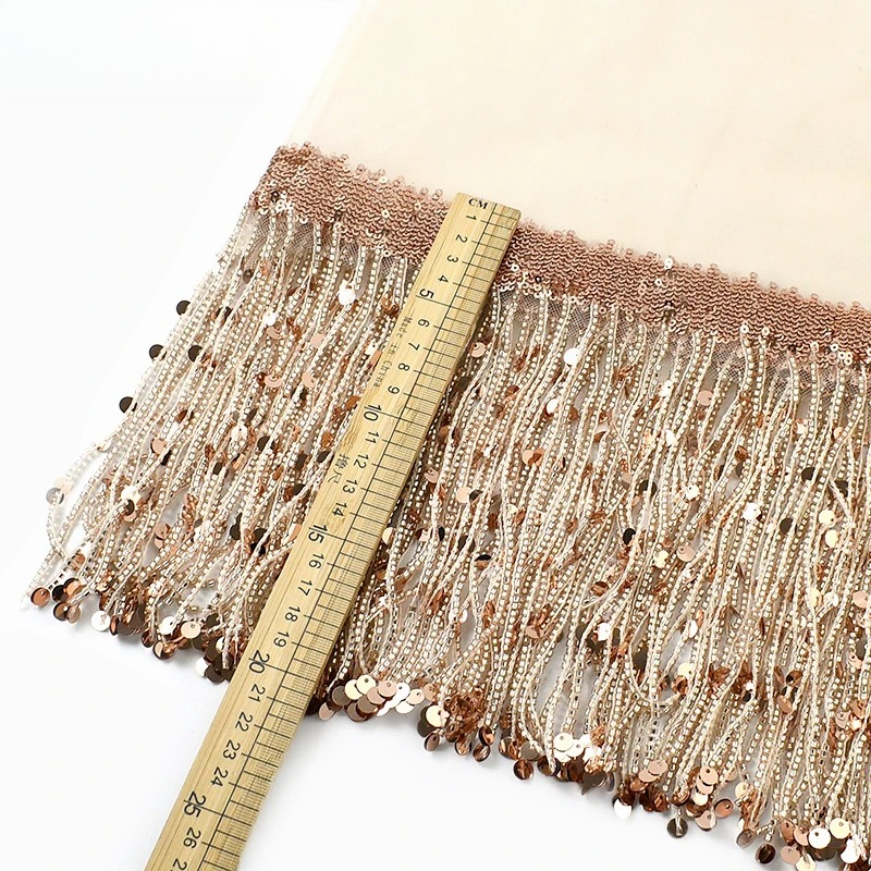 1/2/3/4Meters 20cm Beaded Sequ - Beaded Trim Fringe recensie en prijs