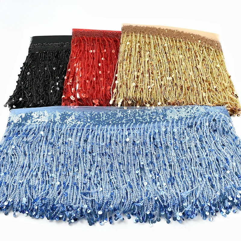 1/2/3/4Meters 20cm Beaded Sequ - Beaded Trim Fringe recensie en prijs