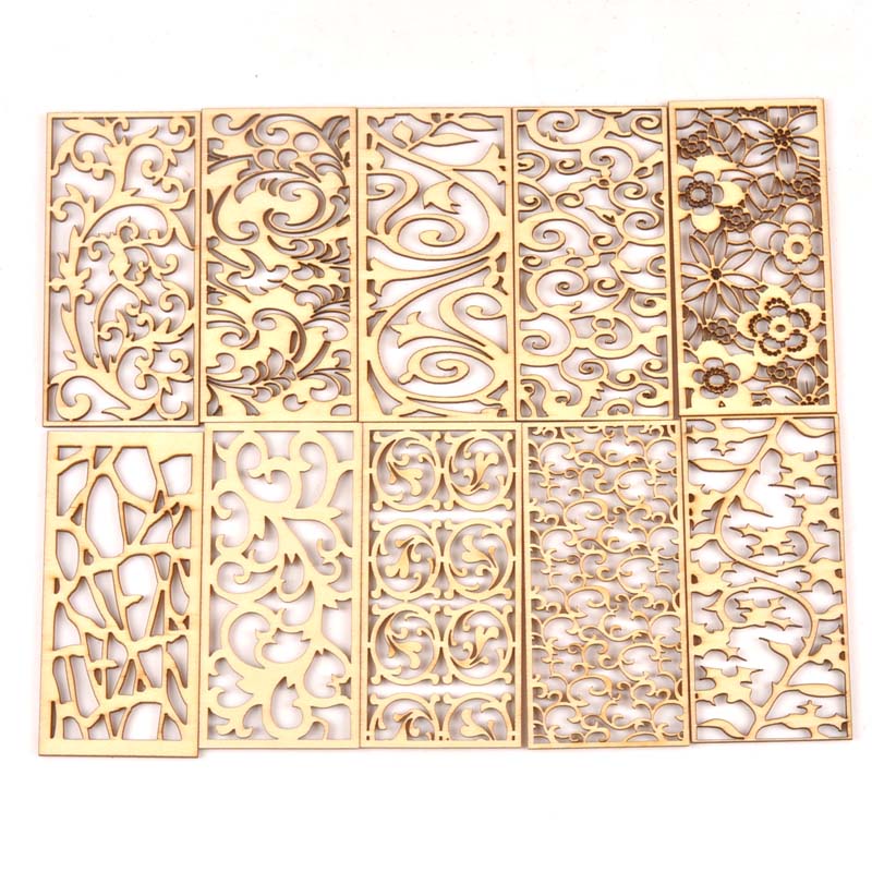 5Pcs Hollow Lace Wood Crafts F - Embellishments For Scrapbooking recensie en prijs