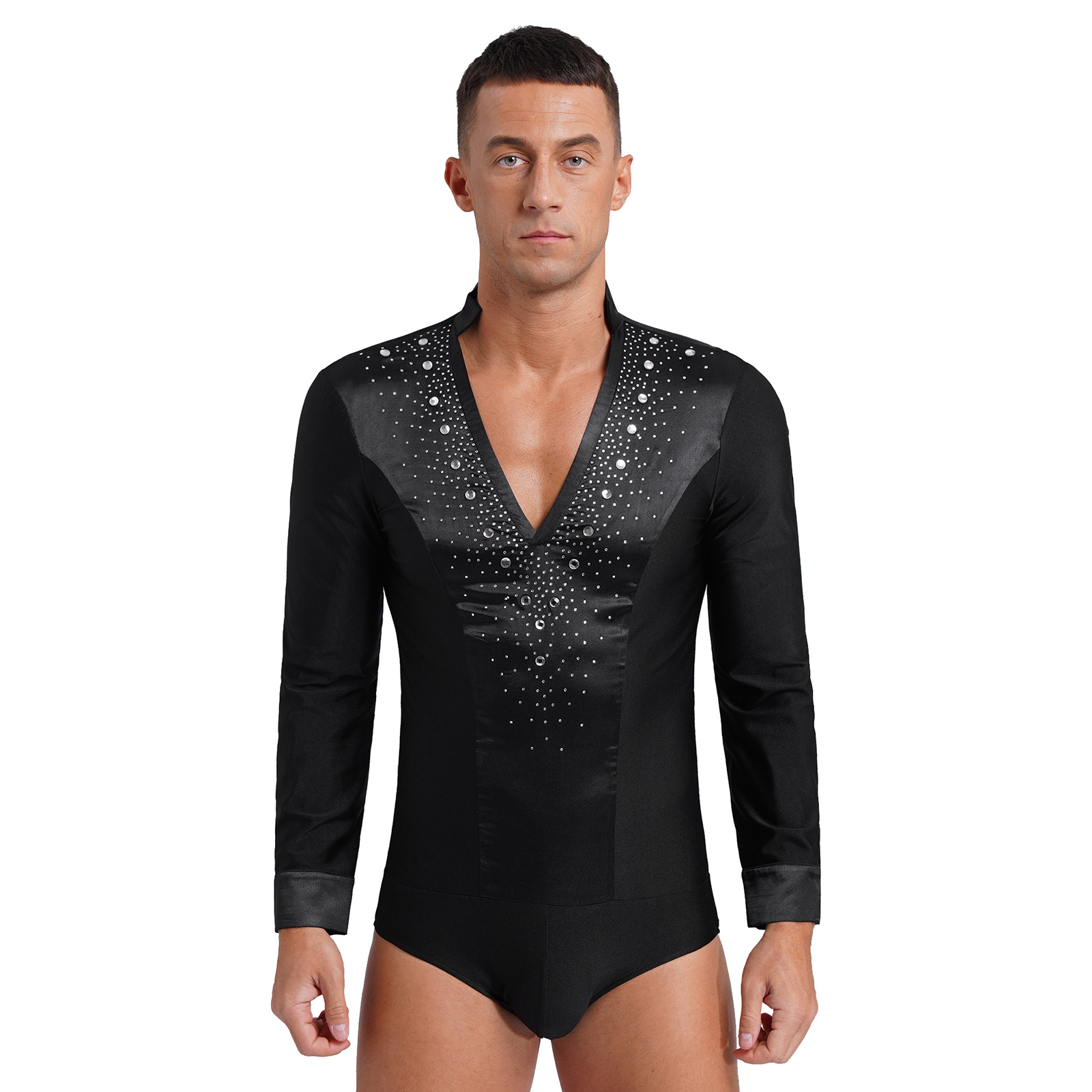 Mens Latin Jazz Dance Leotard  - Rhinestone Banding Trim recensie en prijs