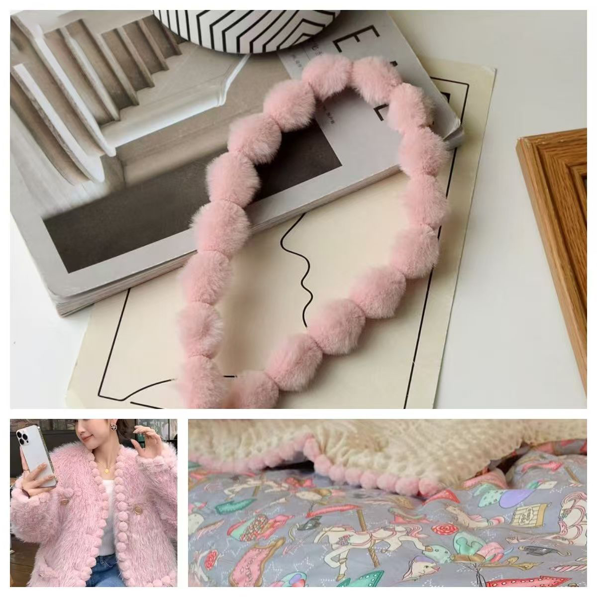 3cm Faux Rabbit Fur Pom Pom Ba - Fringe Ribbon Sewing recensie en prijs