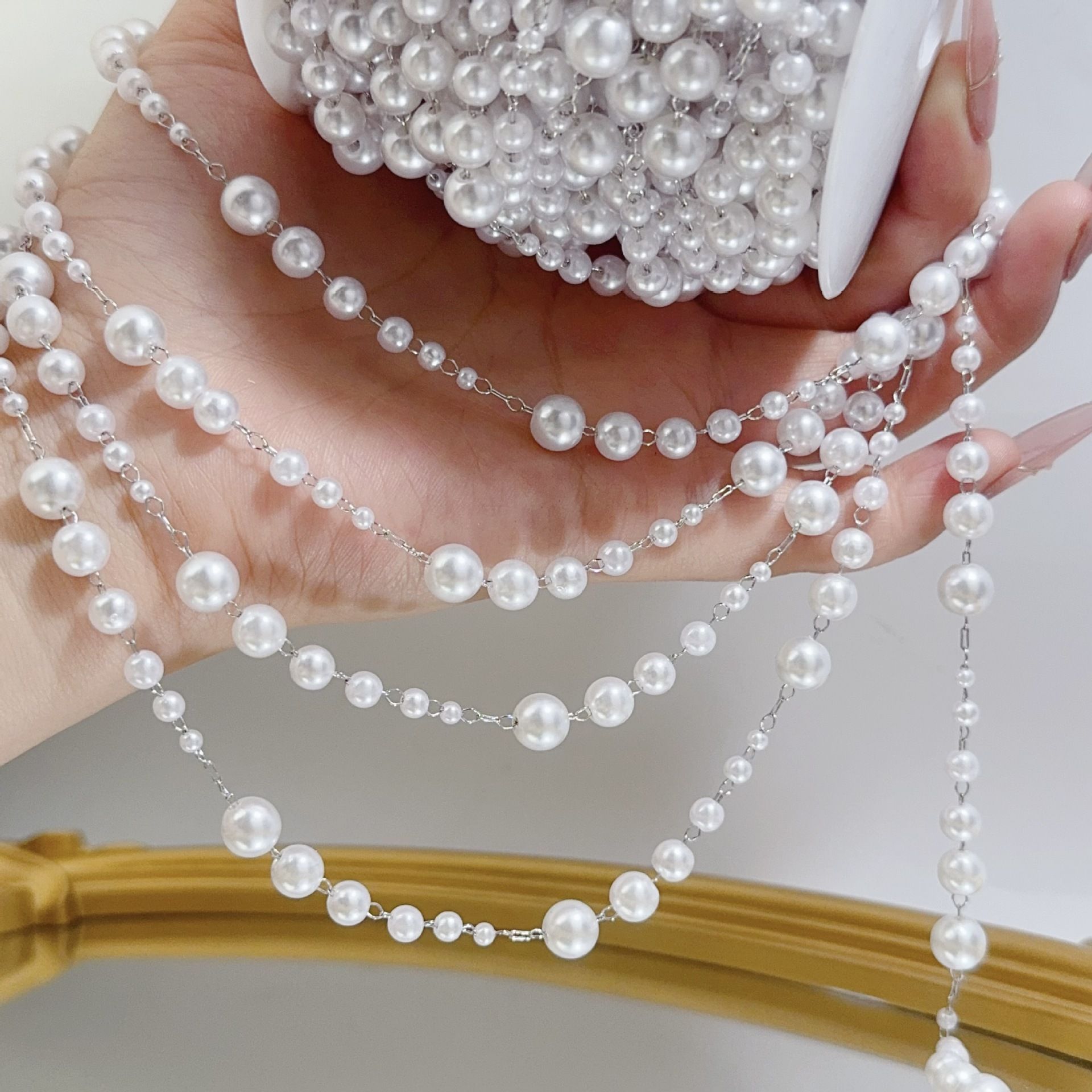 3-8mm Pearl Copper Chain, Anci - Beaded Trim Fringe recensie en prijs