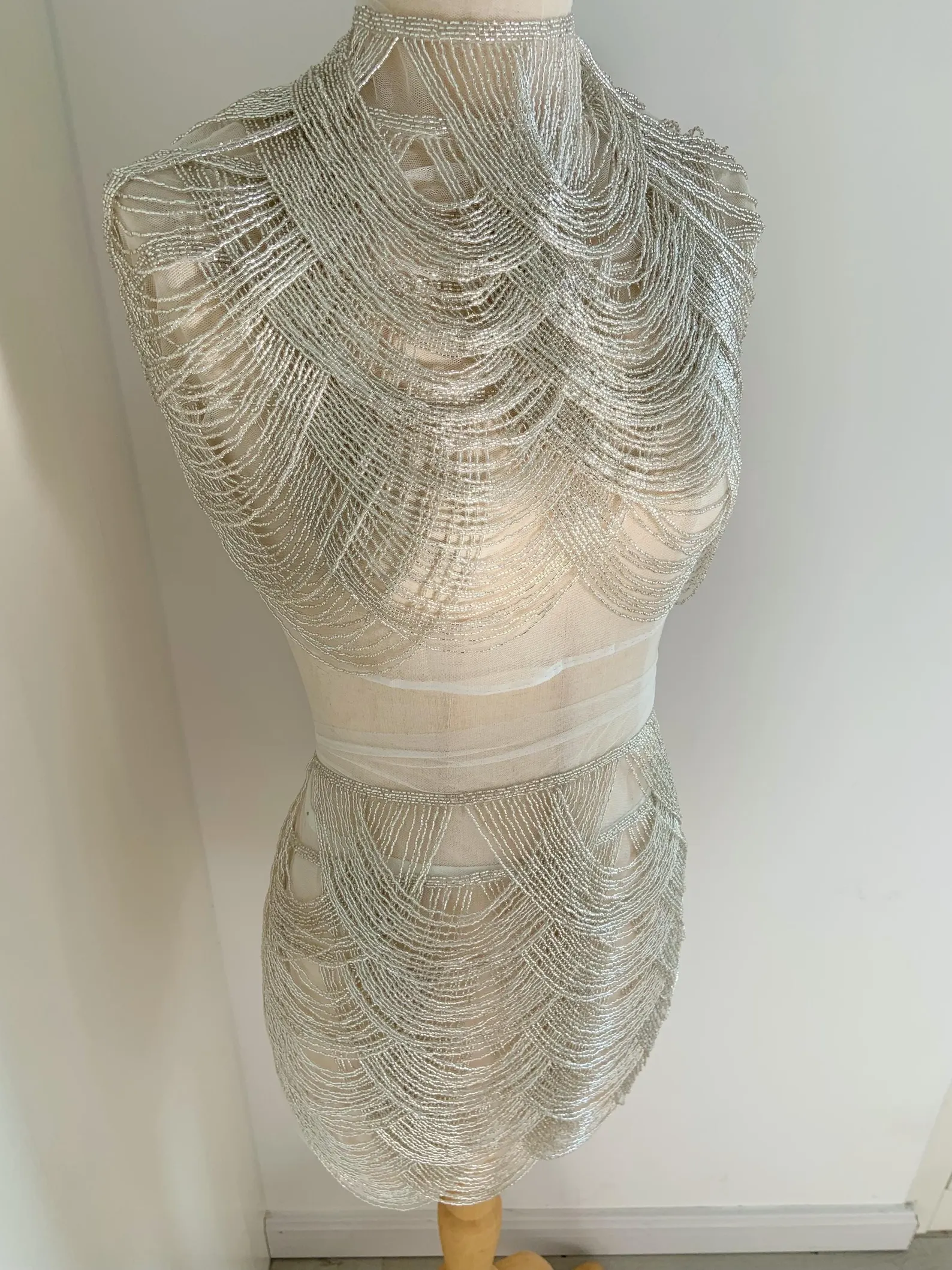 Silver Chains Cape Fabric, Bea - Beaded Trim Fringe recensie en prijs