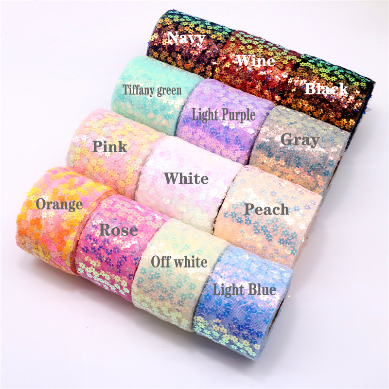 8cm 10cm 10 Yards Glitter Sequ - Organza Ribbon Spool recensie en prijs