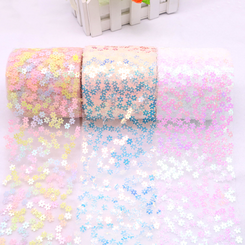 8cm 10cm 10 Yards Glitter Sequ - Organza Ribbon Spool recensie en prijs