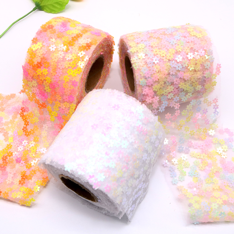 8cm 10cm 10 Yards Glitter Sequ - Organza Ribbon Spool recensie en prijs